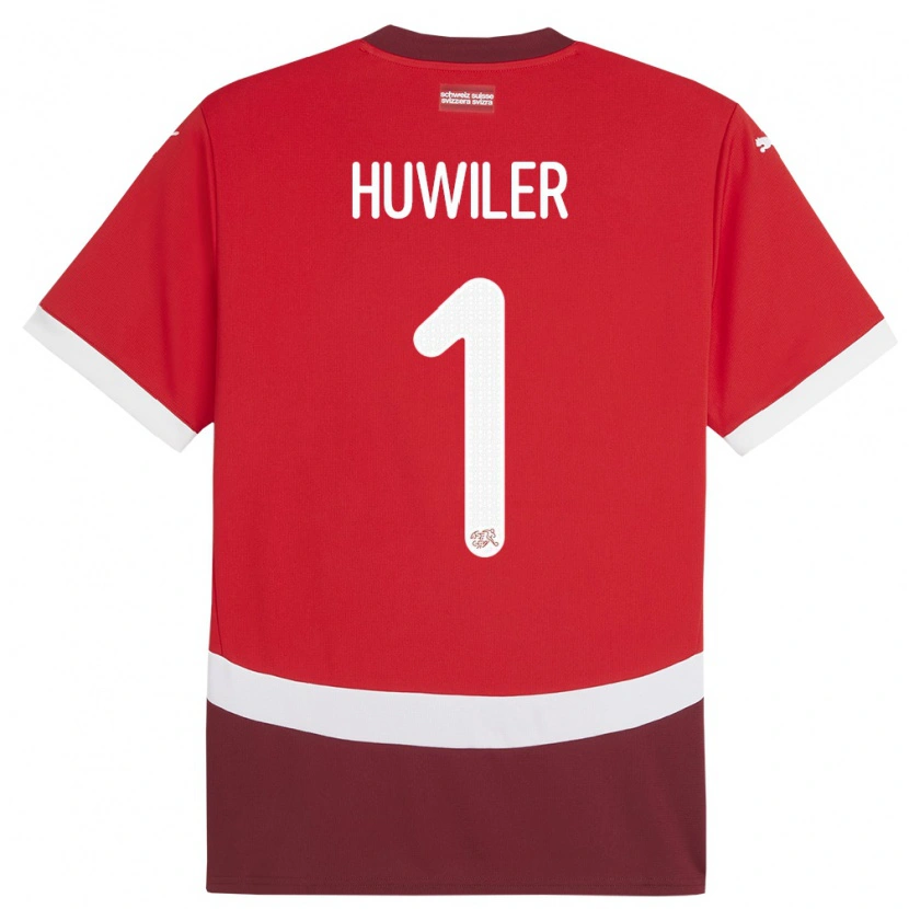 Danxen Men Switzerland Lionel Huwiler #1 Red Home Jersey 24-26 T-Shirt