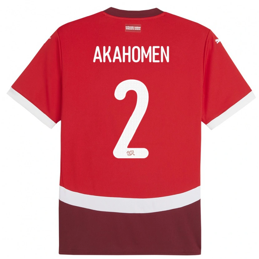 Danxen Men Switzerland Marvin Akahomen #2 Red Home Jersey 24-26 T-Shirt