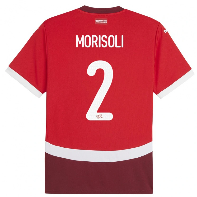 Danxen Men Switzerland Gabriel Morisoli #2 Red Home Jersey 24-26 T-Shirt