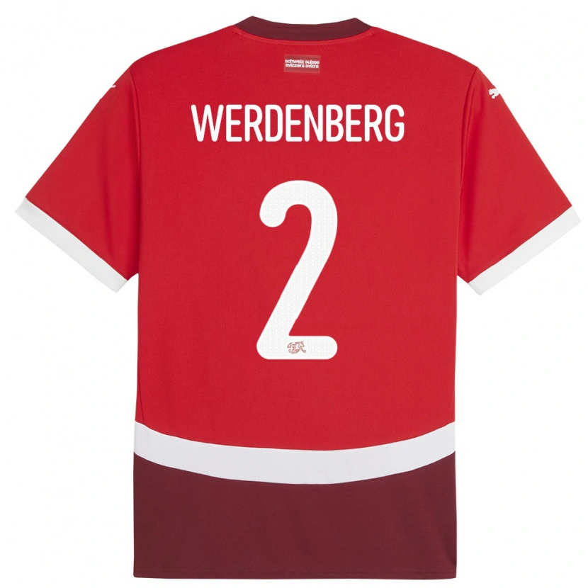 Danxen Men Switzerland Julien Werdenberg #2 Red Home Jersey 24-26 T-Shirt