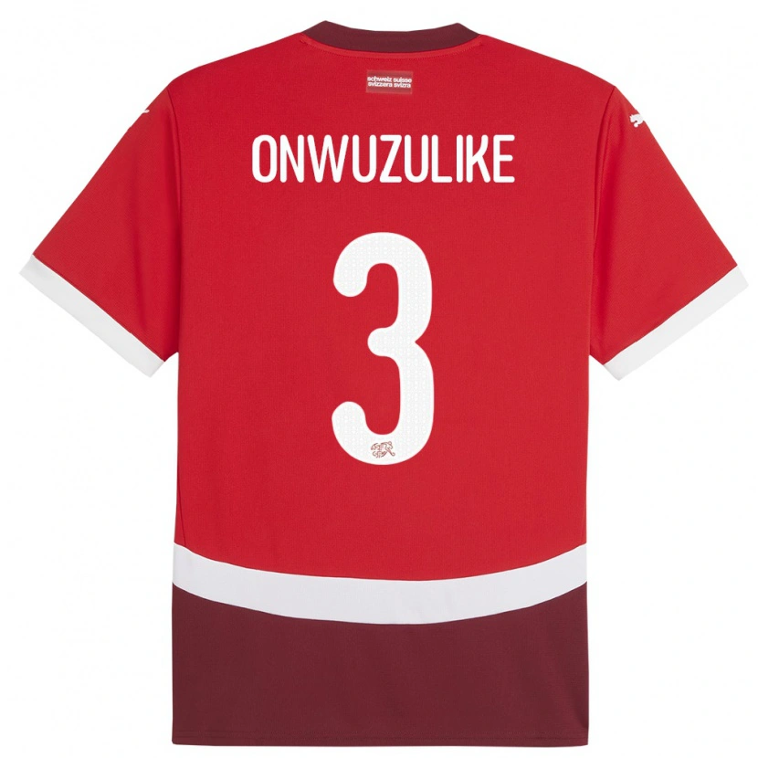 Danxen Men Switzerland Ifeanyichukwu Onwuzulike #3 Red Home Jersey 24-26 T-Shirt