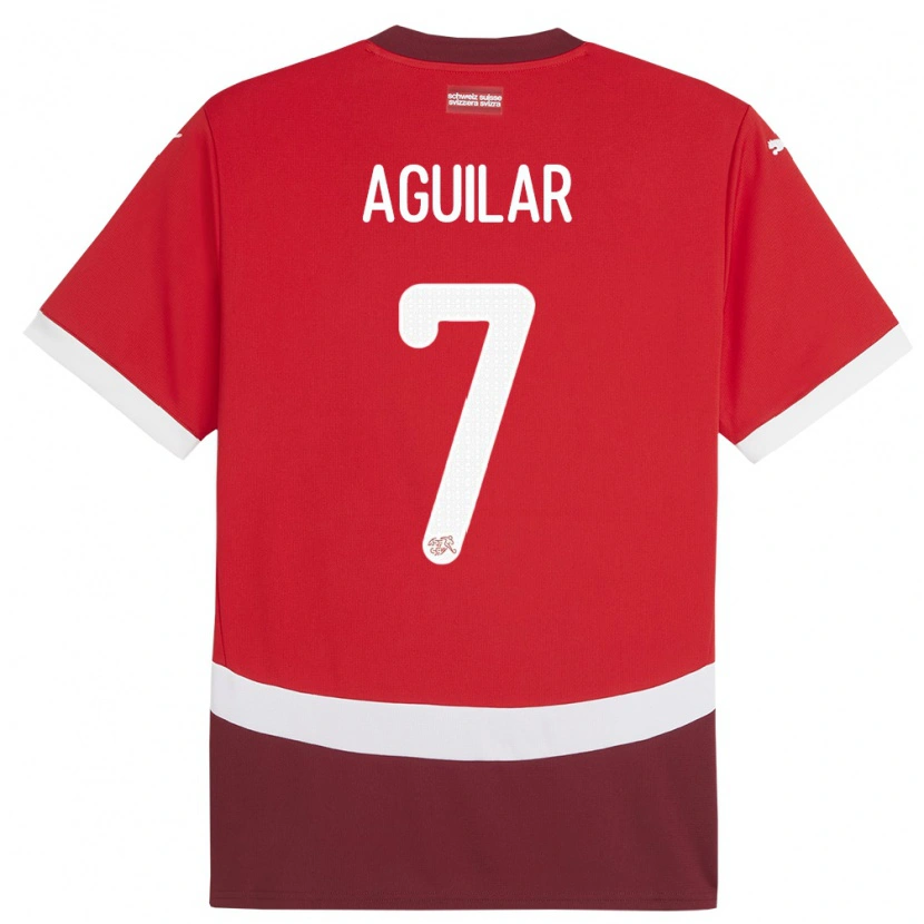 Danxen Men Switzerland Enrique Aguilar #7 Red Home Jersey 24-26 T-Shirt