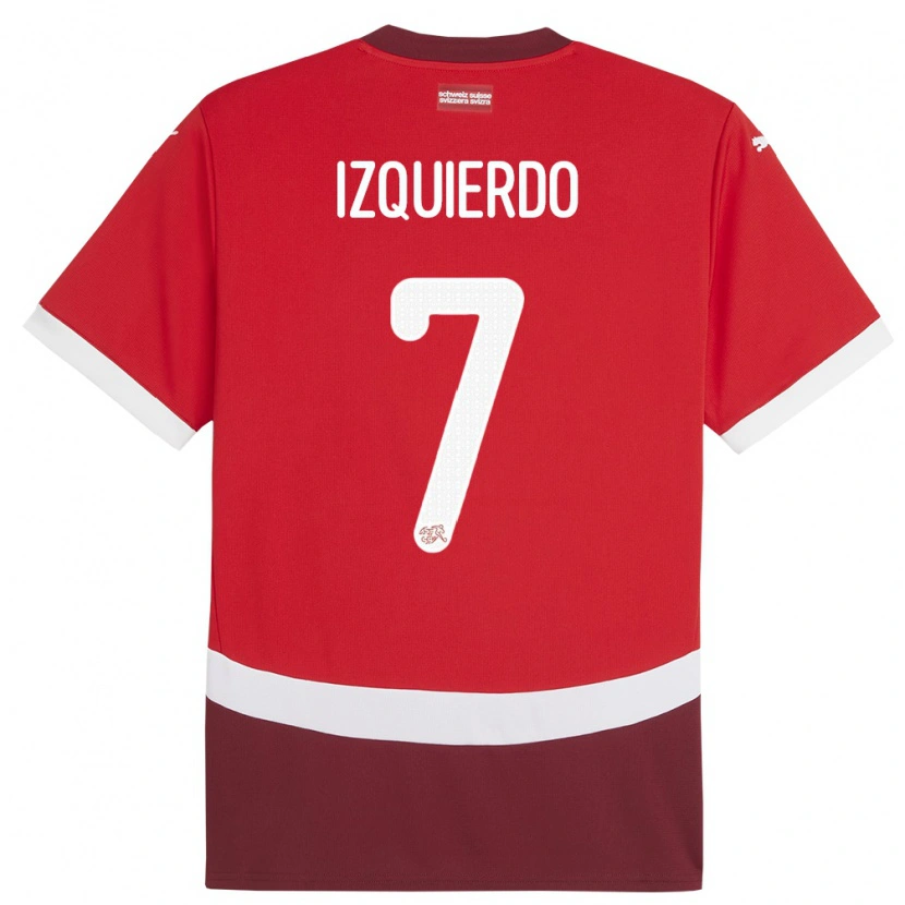 Danxen Men Switzerland Ivan Izquierdo #7 Red Home Jersey 24-26 T-Shirt