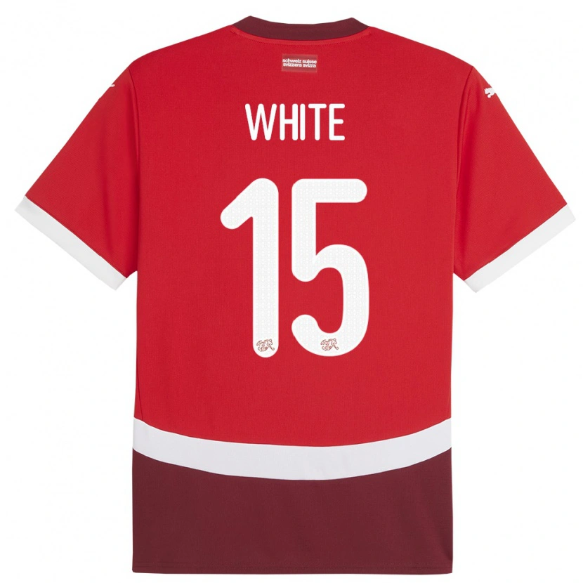 Danxen Men Switzerland Leon White #15 Red Home Jersey 24-26 T-Shirt