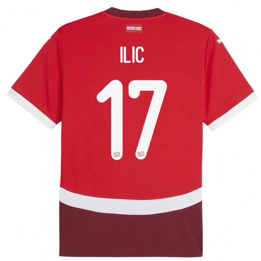Danxen Men Switzerland Adam Ilic #17 Red Home Jersey 24-26 T-Shirt