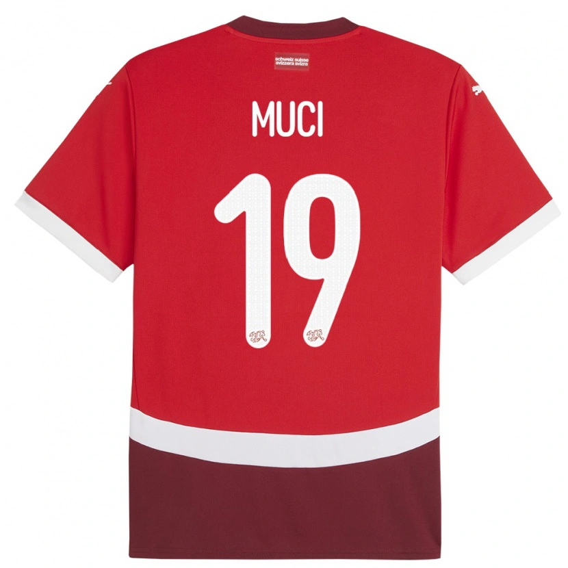 Danxen Men Switzerland Nikolas Muci #19 Red Home Jersey 24-26 T-Shirt