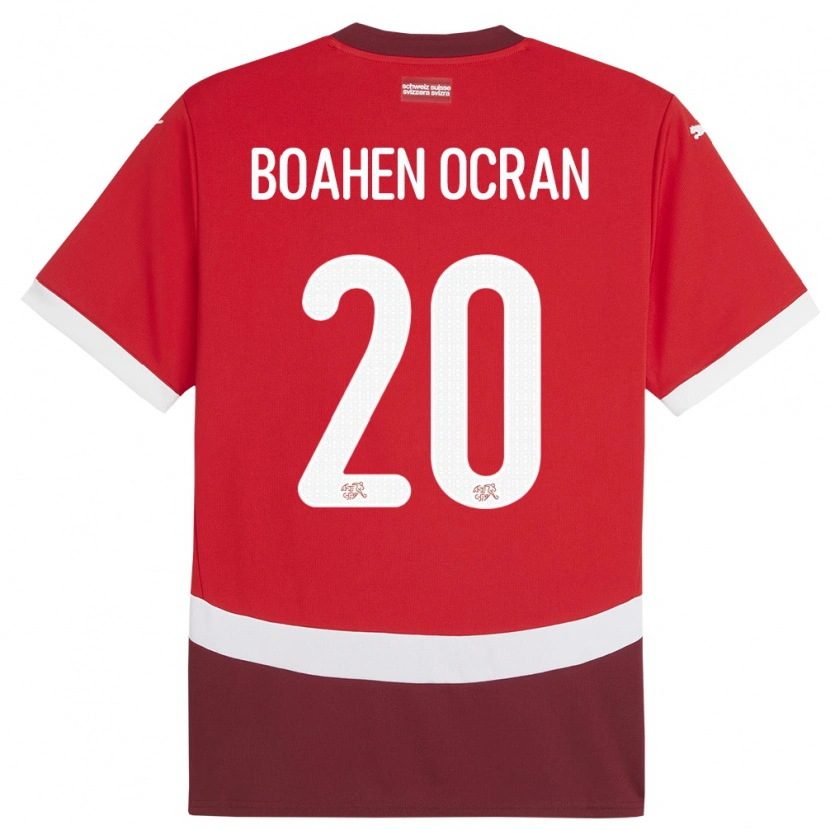 Danxen Men Switzerland Bright Boahen Ocran #20 Red Home Jersey 24-26 T-Shirt
