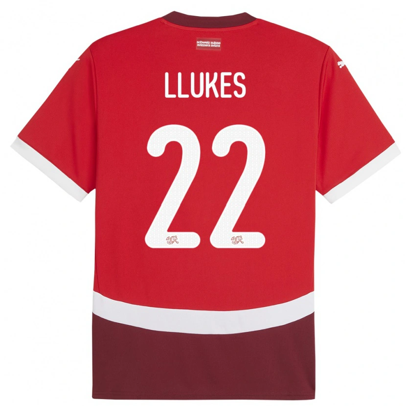 Danxen Men Switzerland Adrien Llukes #22 Red Home Jersey 24-26 T-Shirt