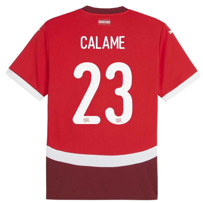 Danxen Men Switzerland Marouane Calame #23 Red Home Jersey 24-26 T-Shirt