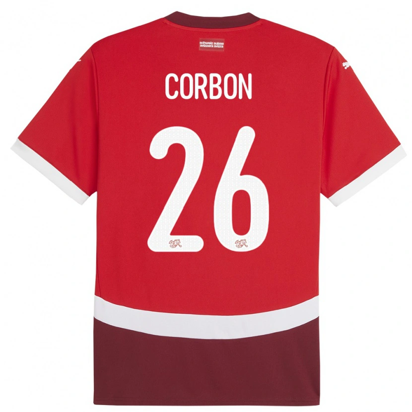 Danxen Men Switzerland Max Corbon #26 Red Home Jersey 24-26 T-Shirt