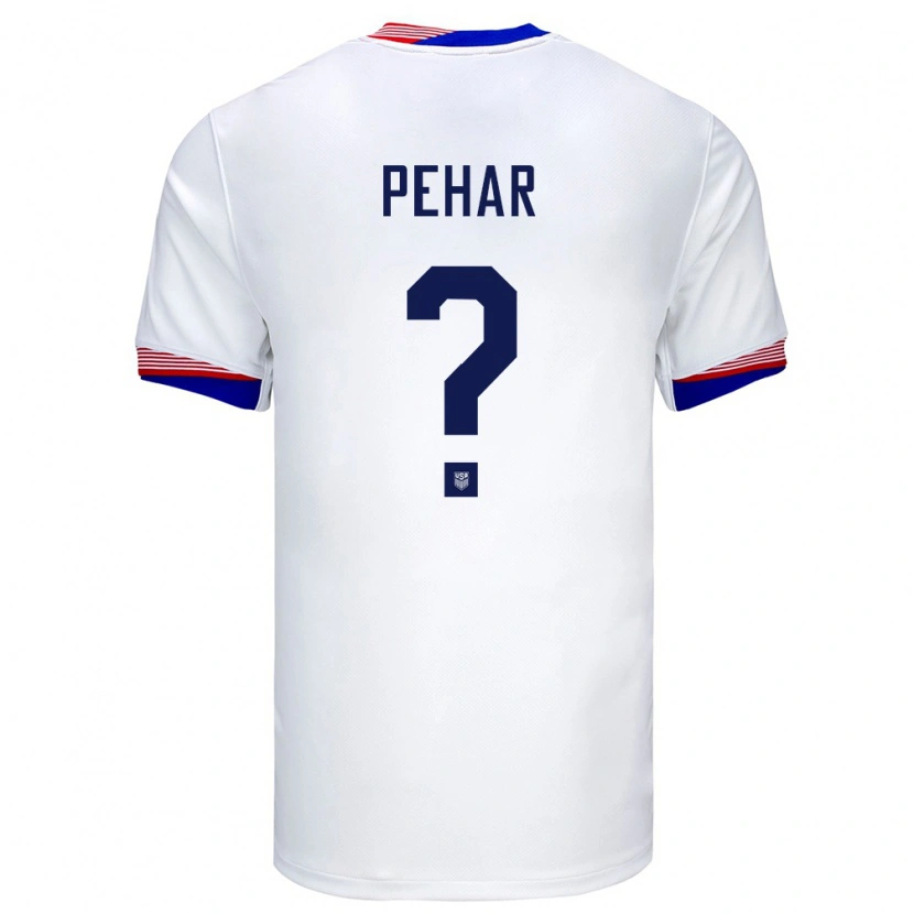 Danxen Men United States Roko Pehar #0 White Home Jersey 24-26 T-Shirt