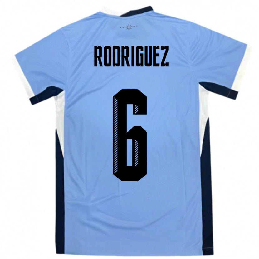 Danxen Men Uruguay Valentín Rodríguez #6 White Black Home Jersey 24-26 T-Shirt