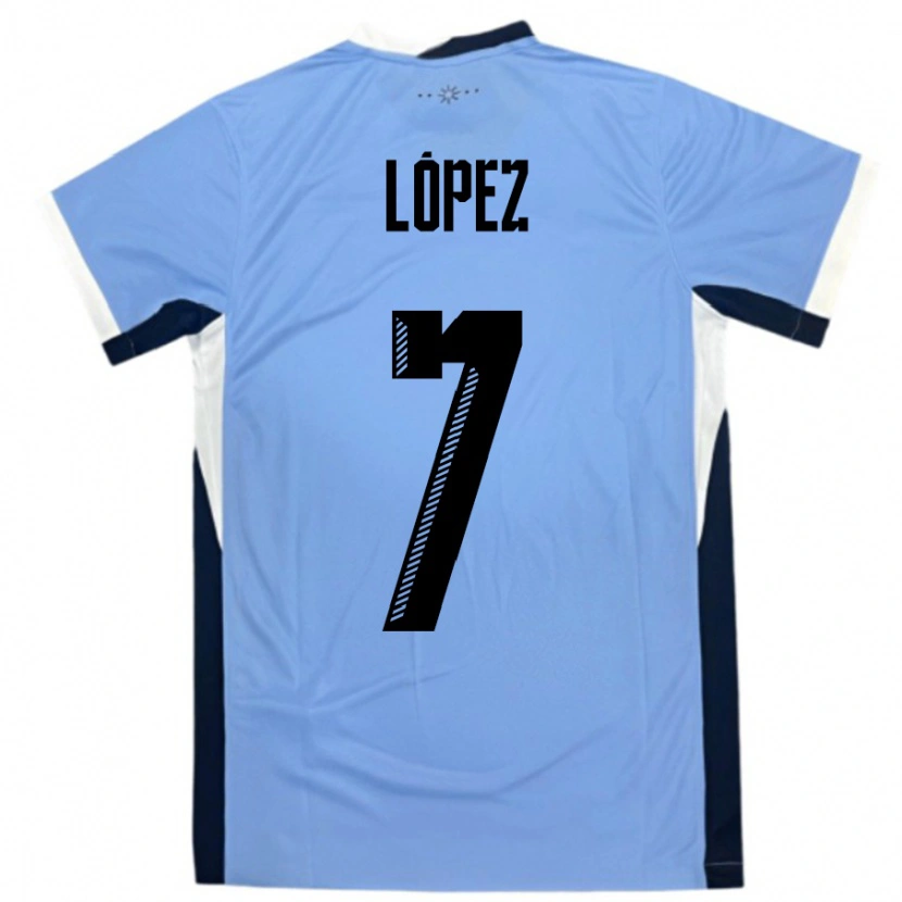 Danxen Men Uruguay Nahuel López #7 White Black Home Jersey 24-26 T-Shirt