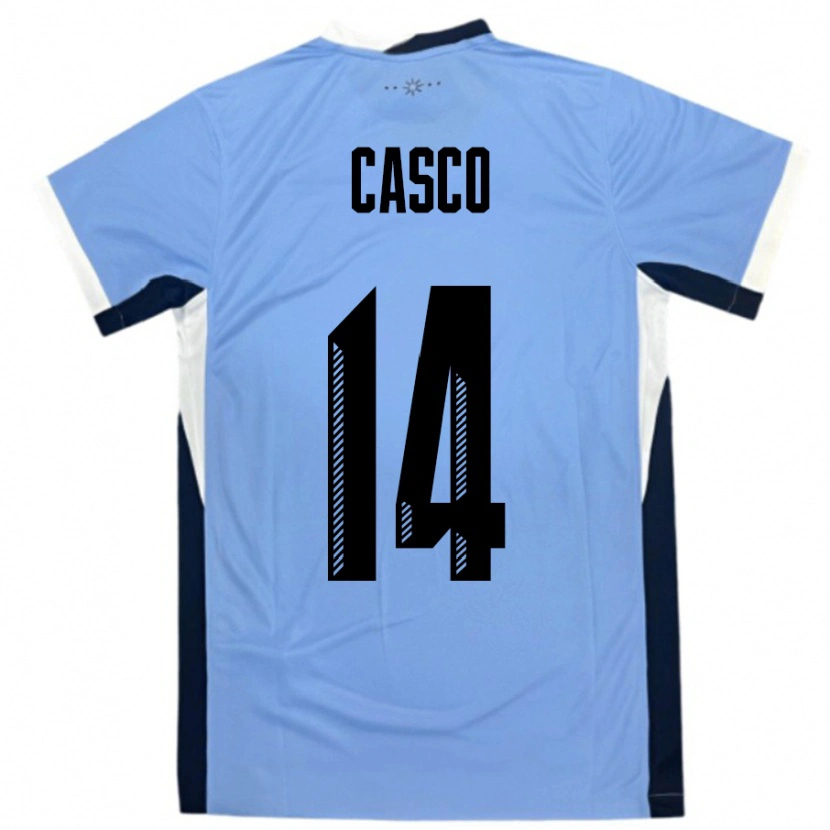 Danxen Men Uruguay Maximiliano Casco #14 White Black Home Jersey 24-26 T-Shirt