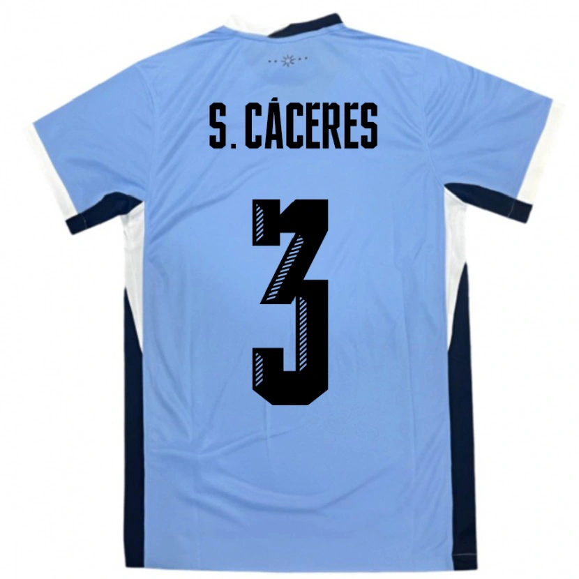 Danxen Men Uruguay Sebastian Caceres #3 White Black Home Jersey 24-26 T-Shirt