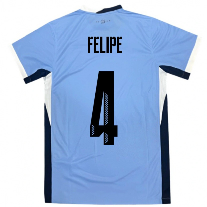 Danxen Men Uruguay Laura Felipe #4 White Black Home Jersey 24-26 T-Shirt