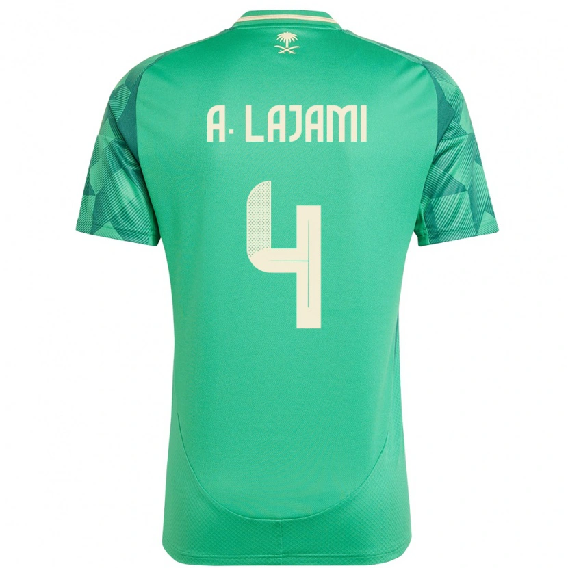 Danxen Men Saudi Arabia Ali Lajami #4 Green Home Jersey 24-26 T-Shirt