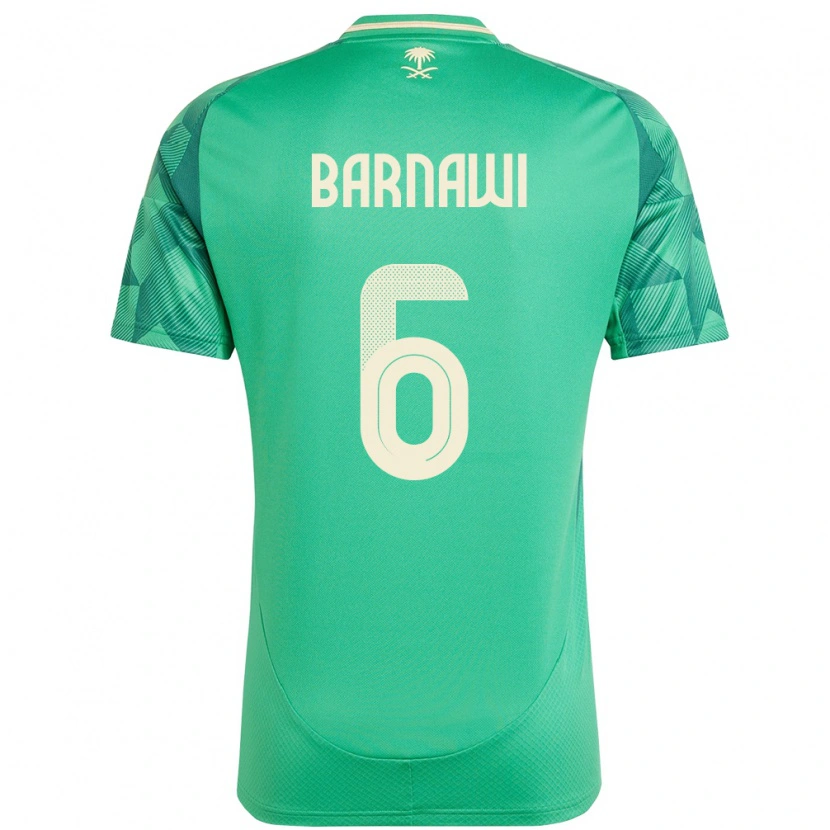 Danxen Men Saudi Arabia Saleh Barnawi #6 Green Home Jersey 24-26 T-Shirt