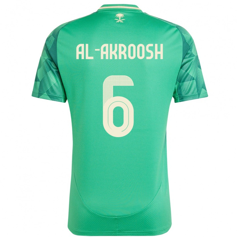 Danxen Men Saudi Arabia Hassan Al-Akroosh #6 Green Home Jersey 24-26 T-Shirt