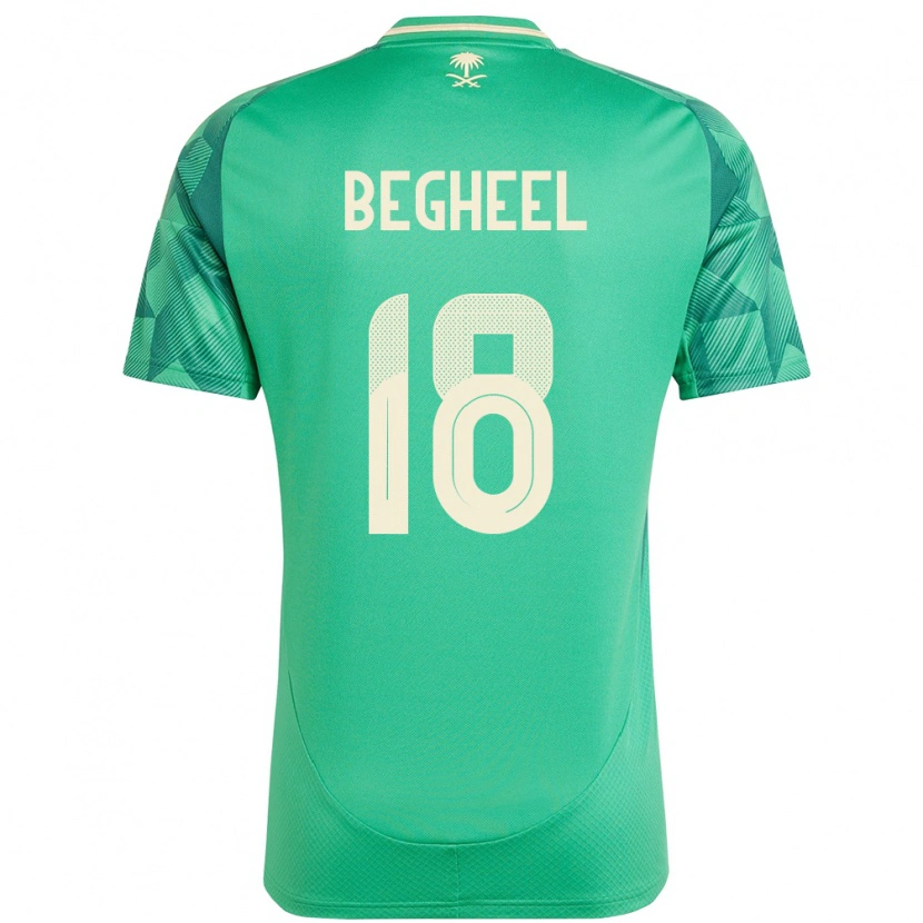Danxen Men Saudi Arabia Qasem Begheel #18 Green Home Jersey 24-26 T-Shirt