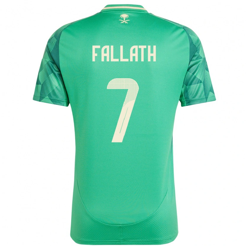 Danxen Men Saudi Arabia Fahad Fallath #7 Green Home Jersey 24-26 T-Shirt
