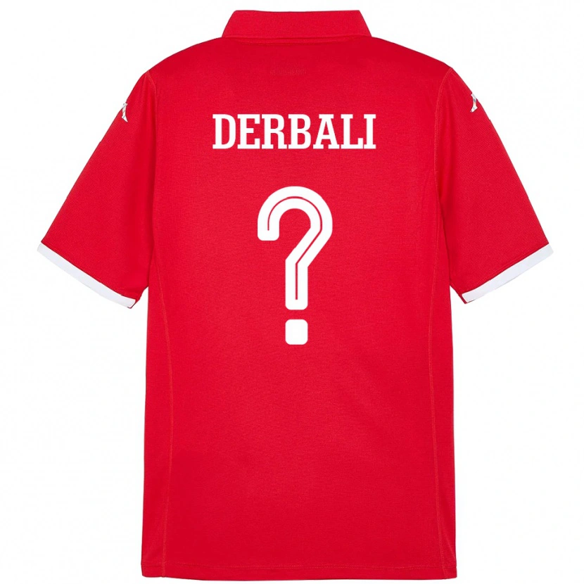 Danxen Men Tunisia Alaeddine Derbali #0 Red Home Jersey 24-26 T-Shirt