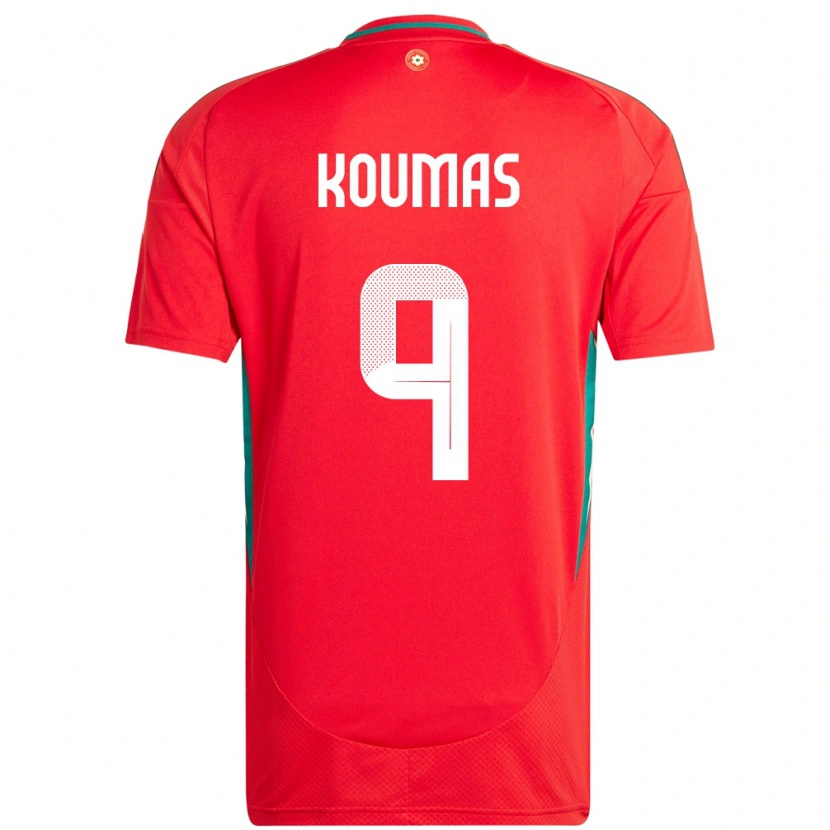 Danxen Men Wales Lewis Koumas #9 Red Home Jersey 24-26 T-Shirt
