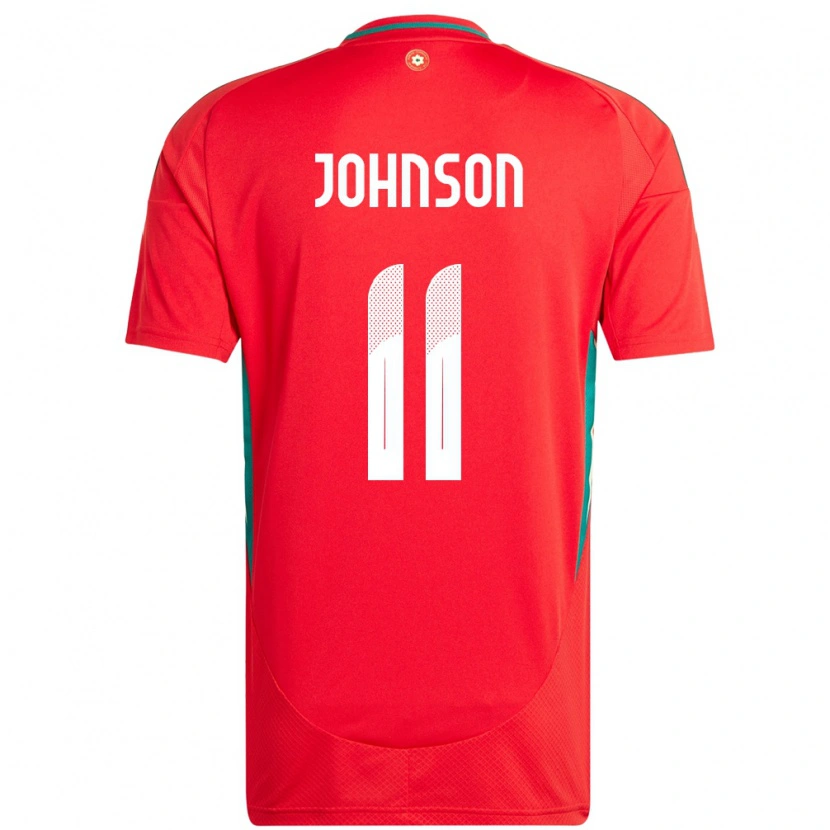 Danxen Men Wales Brennan Johnson #11 Red Home Jersey 24-26 T-Shirt