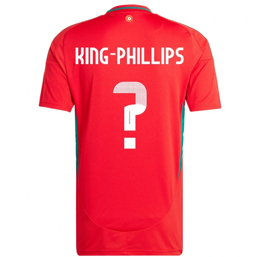Danxen Men Wales Zac King-Phillips #0 Red Home Jersey 24-26 T-Shirt