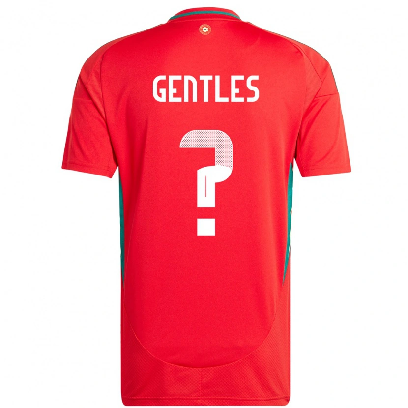 Danxen Men Wales Josh Gentles #0 Red Home Jersey 24-26 T-Shirt