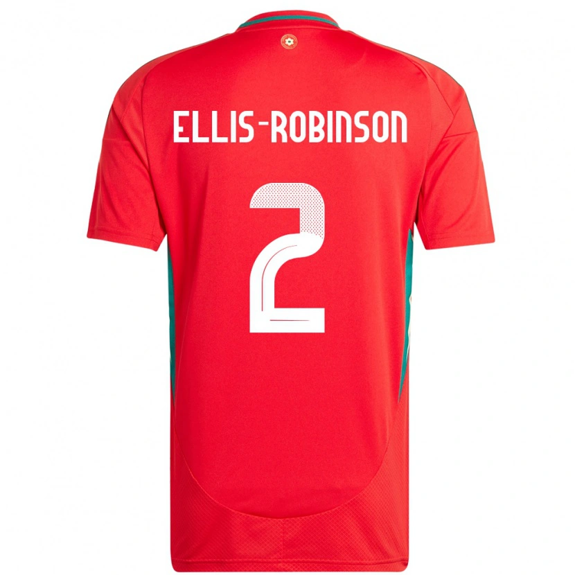 Danxen Men Wales Eddie Ellis-Robinson #2 Red Home Jersey 24-26 T-Shirt