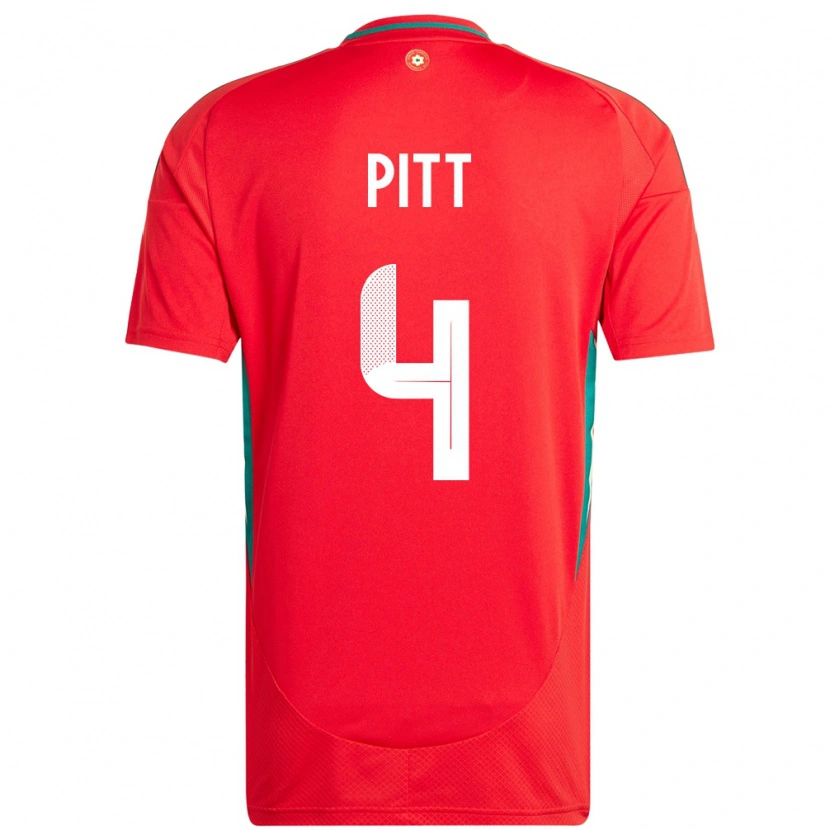 Danxen Men Wales Theo Pitt #4 Red Home Jersey 24-26 T-Shirt