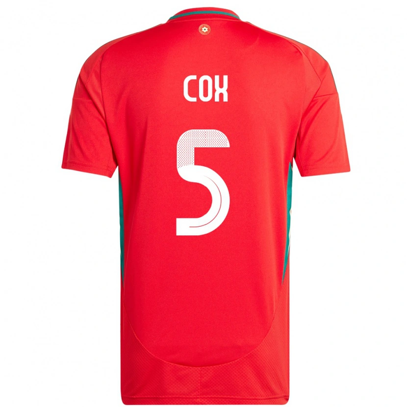 Danxen Men Wales Daniel Cox #5 Red Home Jersey 24-26 T-Shirt