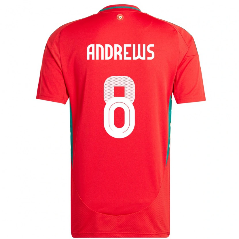 Danxen Men Wales Kai Andrews #8 Red Home Jersey 24-26 T-Shirt