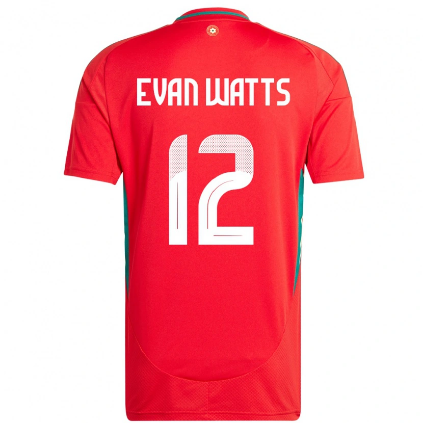 Danxen Men Wales Evan Watts #12 Red Home Jersey 24-26 T-Shirt
