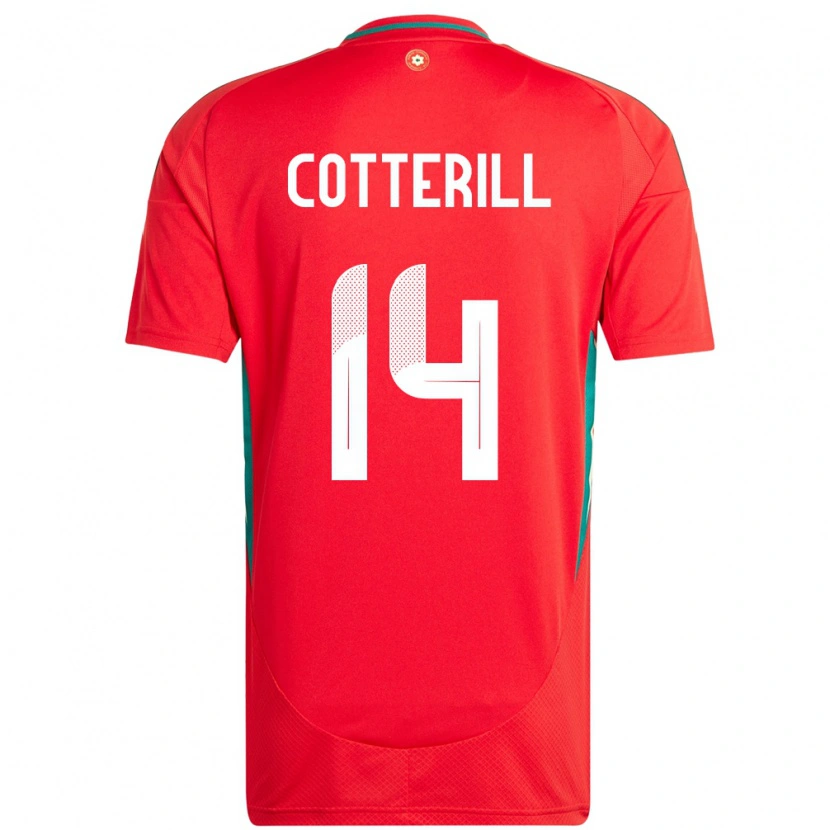 Danxen Men Wales Joel Cotterill #14 Red Home Jersey 24-26 T-Shirt