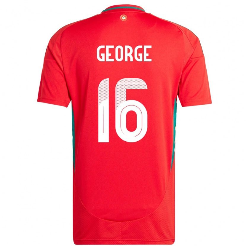 Danxen Men Wales Trey George #16 Red Home Jersey 24-26 T-Shirt