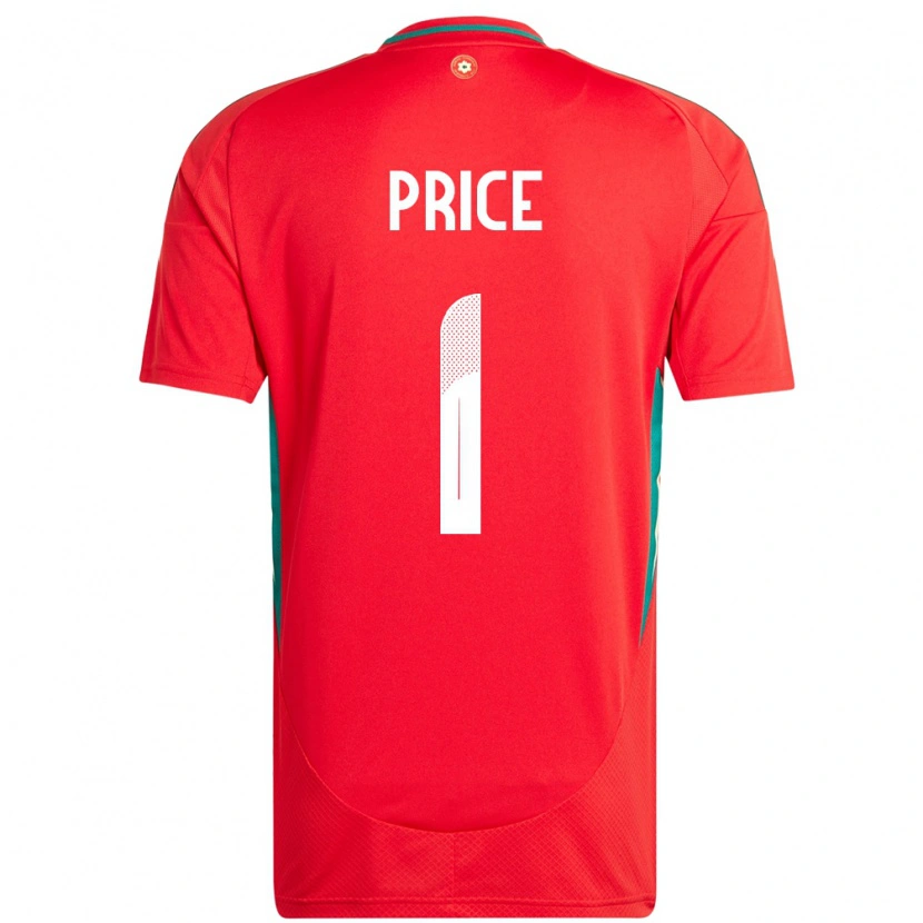 Danxen Men Wales Jo Price #1 Red Home Jersey 24-26 T-Shirt
