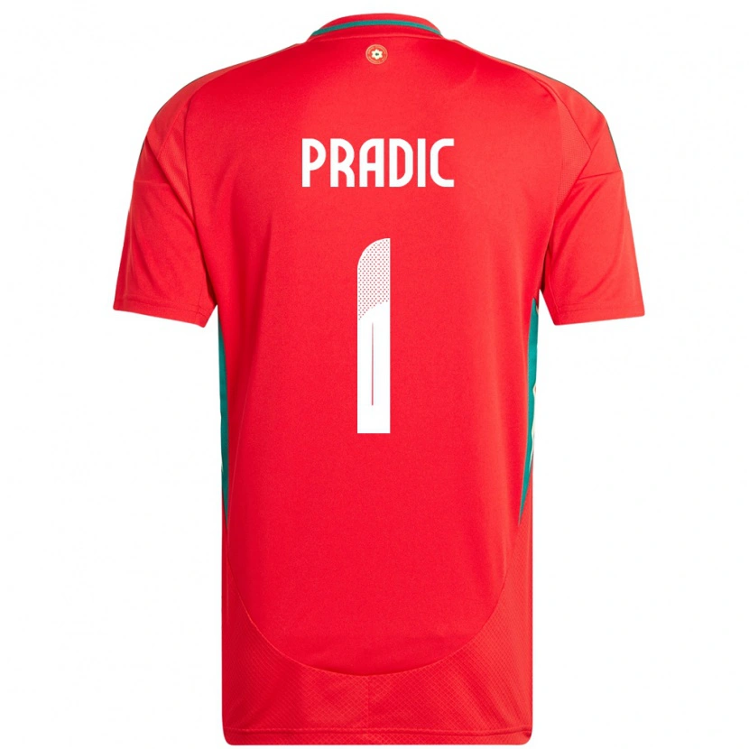 Danxen Men Wales James Pradic #1 Red Home Jersey 24-26 T-Shirt