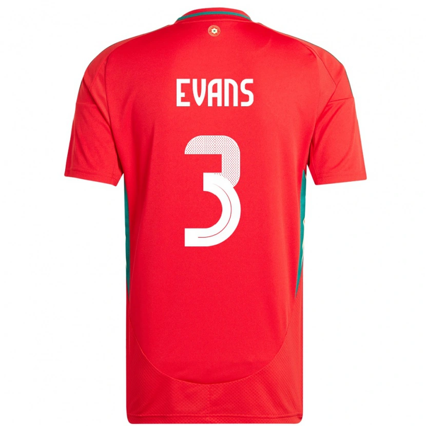 Danxen Men Wales Gemma Evans #3 Red Home Jersey 24-26 T-Shirt