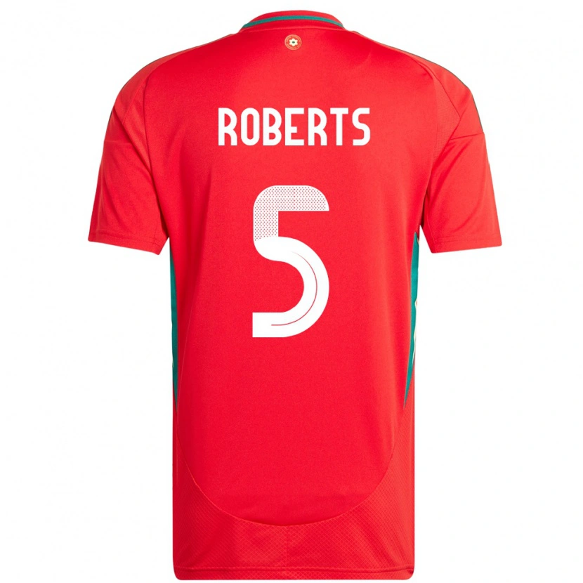 Danxen Men Wales Rhiannon Roberts #5 Red Home Jersey 24-26 T-Shirt
