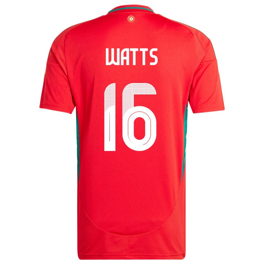 Danxen Men Wales Daniel Watts #16 Red Home Jersey 24-26 T-Shirt