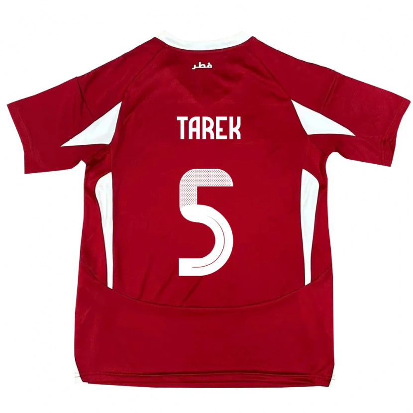 Danxen Men Qatar Tarek Salman #5 Red Home Jersey 24-26 T-Shirt