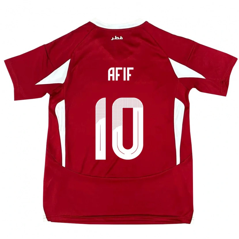 Danxen Men Qatar Akram Afif #10 Red Home Jersey 24-26 T-Shirt