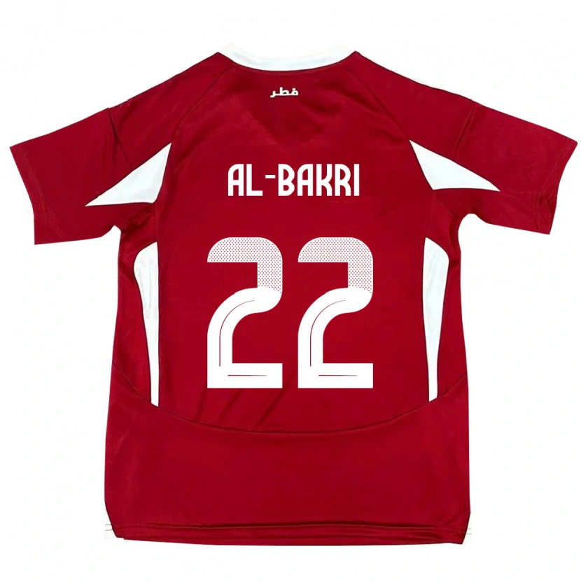 Danxen Men Qatar Mohamed Al-Bakri #22 Red Home Jersey 24-26 T-Shirt