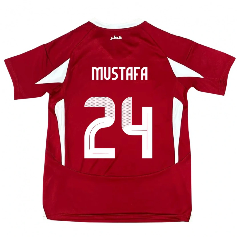 Danxen Men Qatar Mustafa Mashaal #24 Red Home Jersey 24-26 T-Shirt