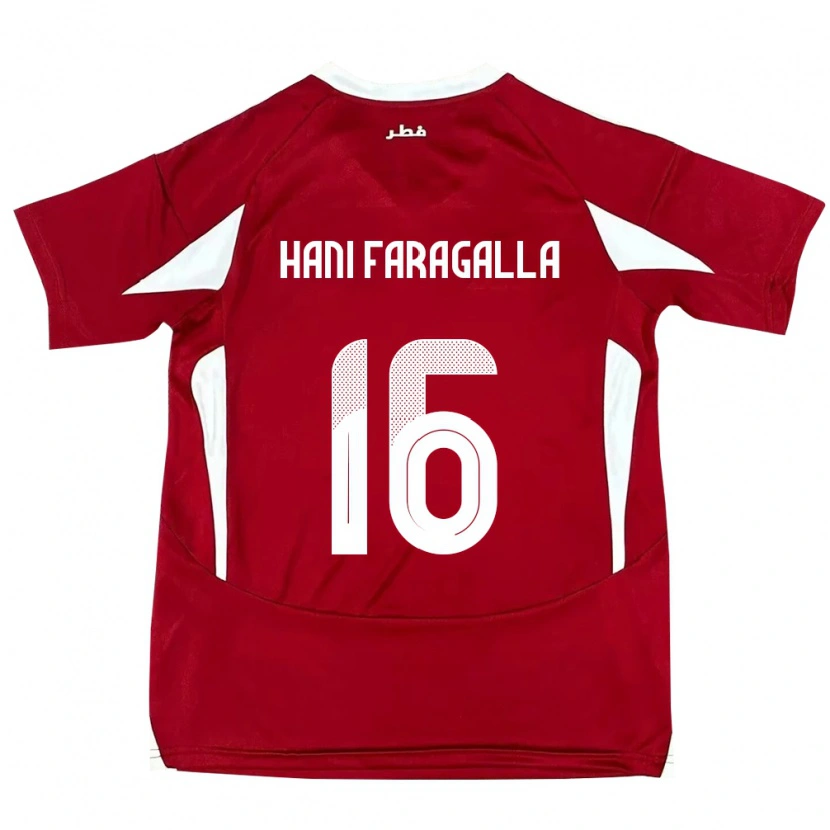 Danxen Men Qatar Mohamed Hani Faragalla #16 Red Home Jersey 24-26 T-Shirt