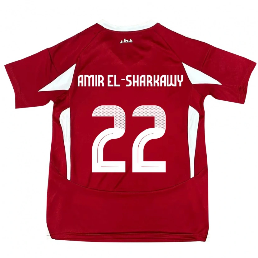 Danxen Men Qatar Galal Amir El-Sharkawy #22 Red Home Jersey 24-26 T-Shirt