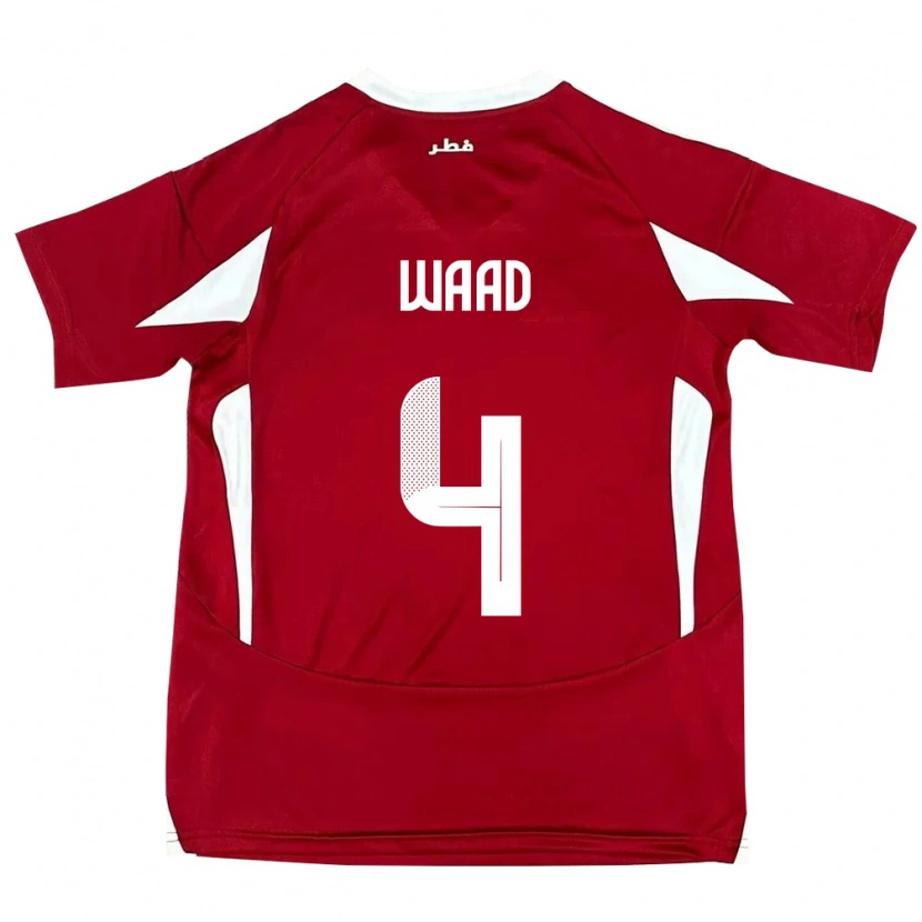 Danxen Men Qatar Mohammed Waad #4 Red Home Jersey 24-26 T-Shirt