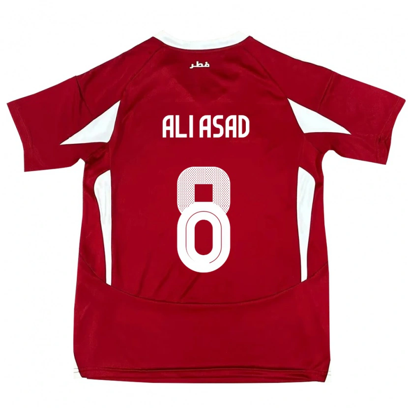 Danxen Men Qatar Ali Asad #8 Red Home Jersey 24-26 T-Shirt